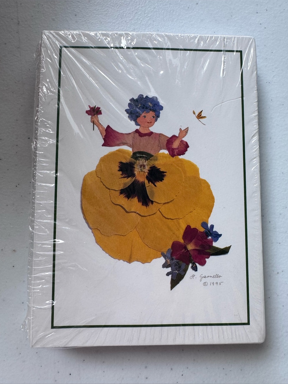 Vintage 1995 Heidi Garnello Pressed Flower Art Fairy Note Cards Set Sealed